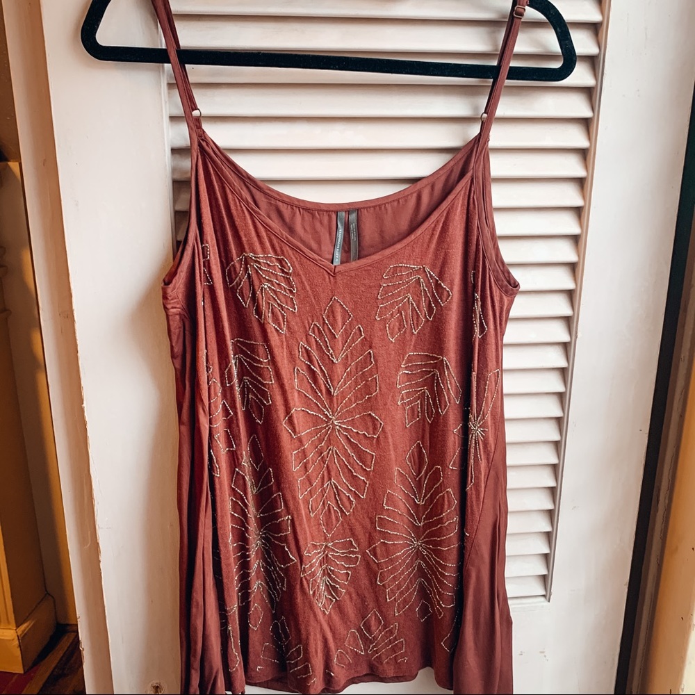 Anthropologie beaded and satin top.